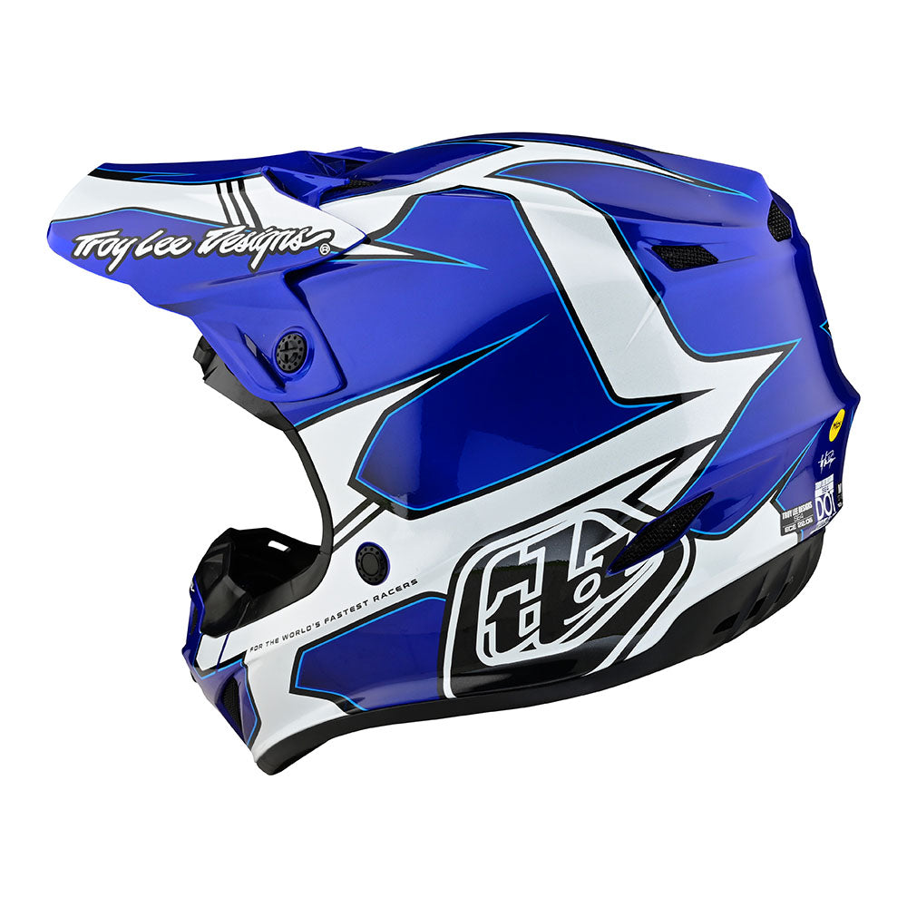 Troy Lee Designs SE4 Polyacrylite Helmet W/MIPS Matrix Blue