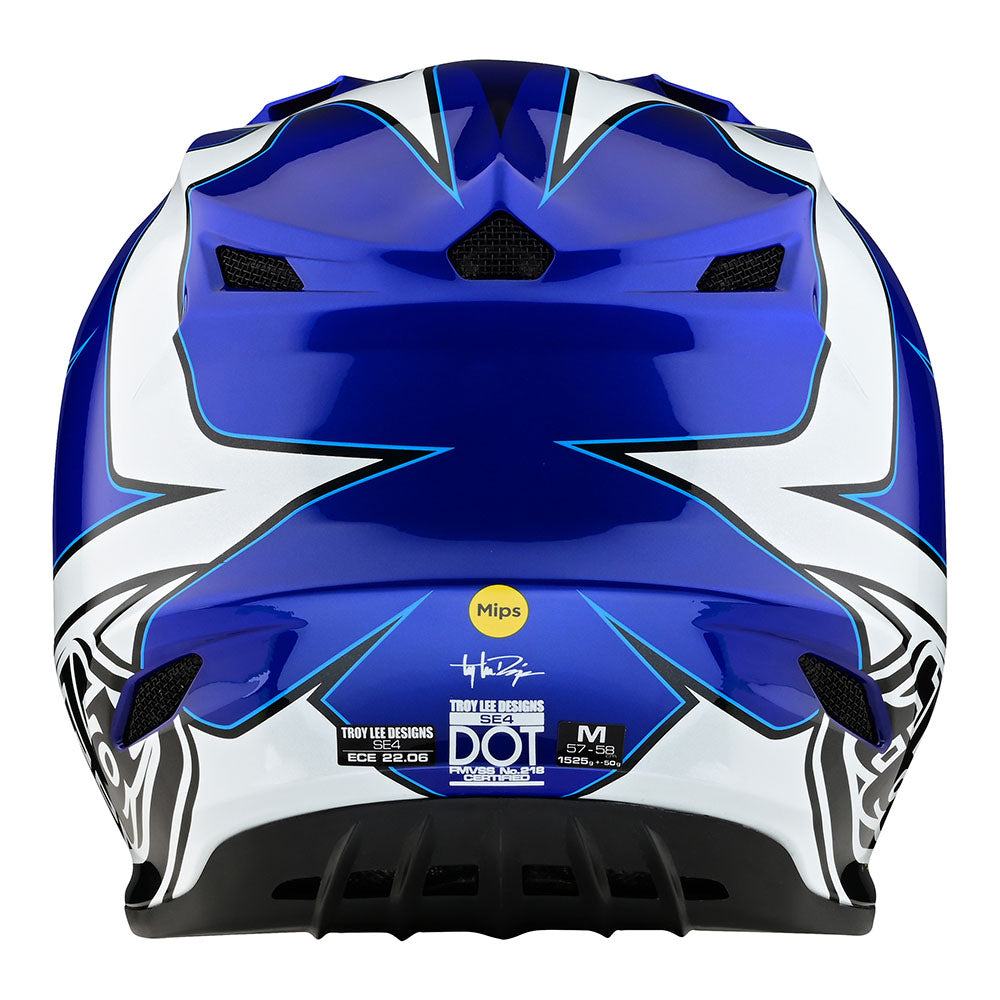 Troy Lee Designs SE4 Polyacrylite Helmet W/MIPS Matrix Blue