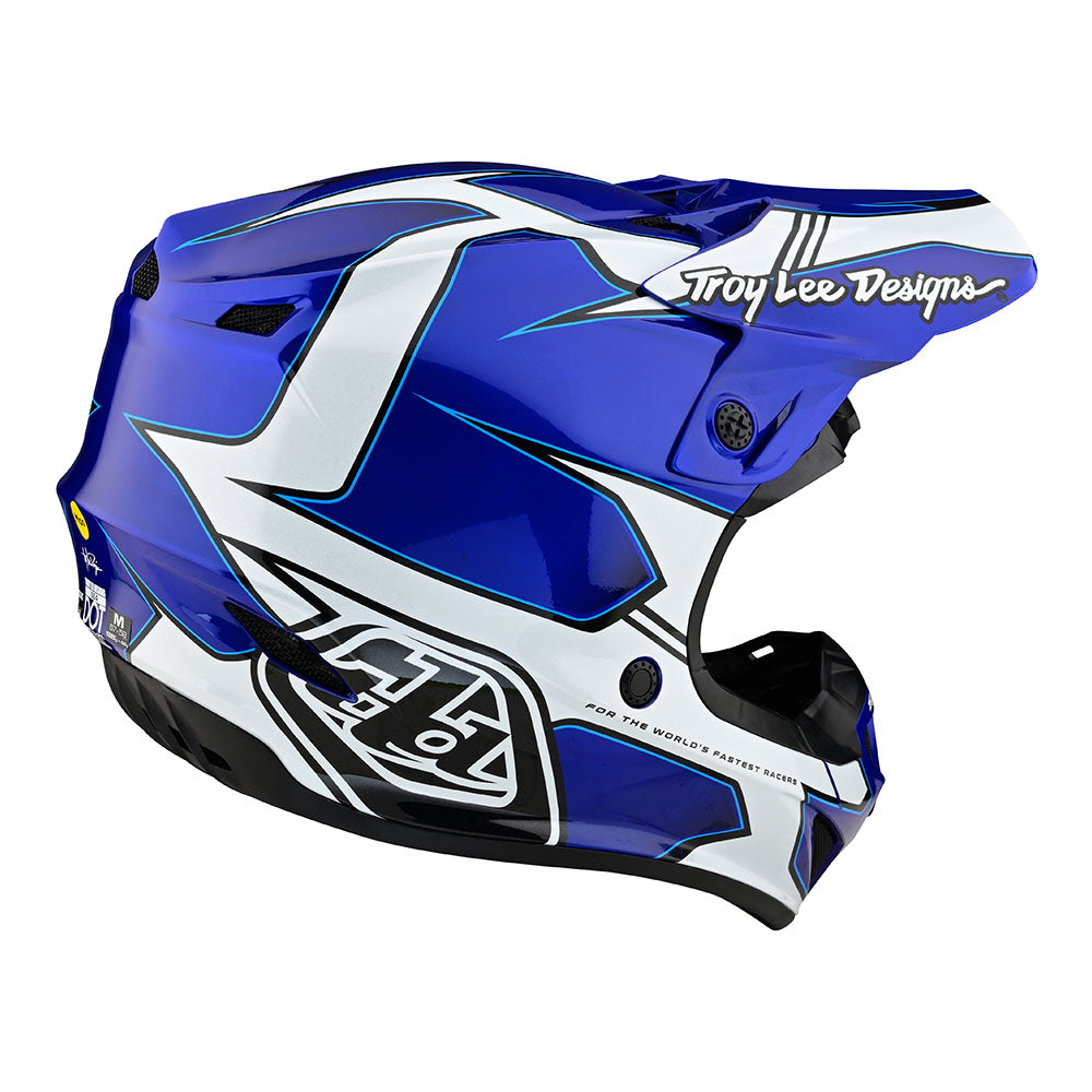 Troy Lee Designs SE4 Polyacrylite Helmet W/MIPS Matrix Blue