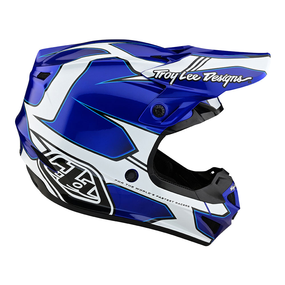 Troy Lee Designs SE4 Polyacrylite Helmet W/MIPS Matrix Blue