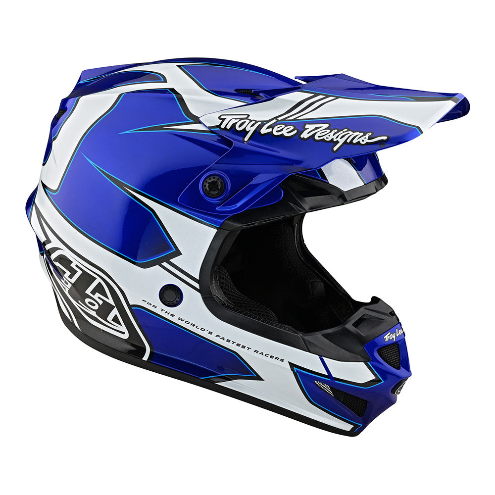 Troy Lee Designs SE4 Polyacrylite Helmet W/MIPS Matrix Blue