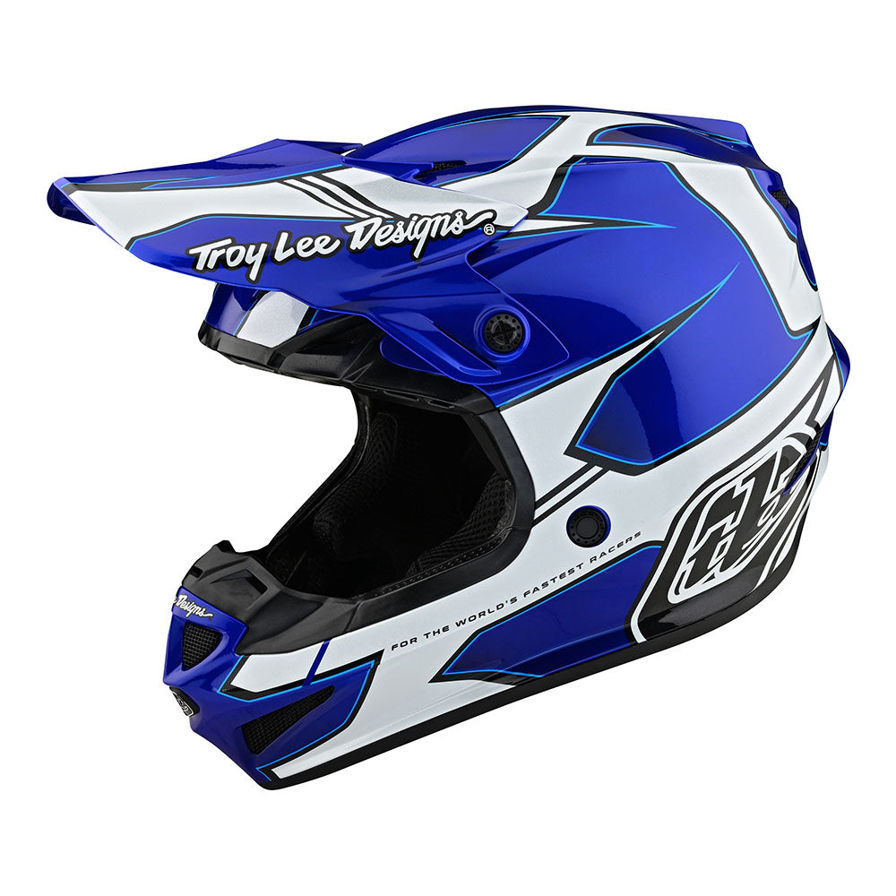 Troy Lee Designs SE4 Polyacrylite Helmet W/MIPS Matrix Blue