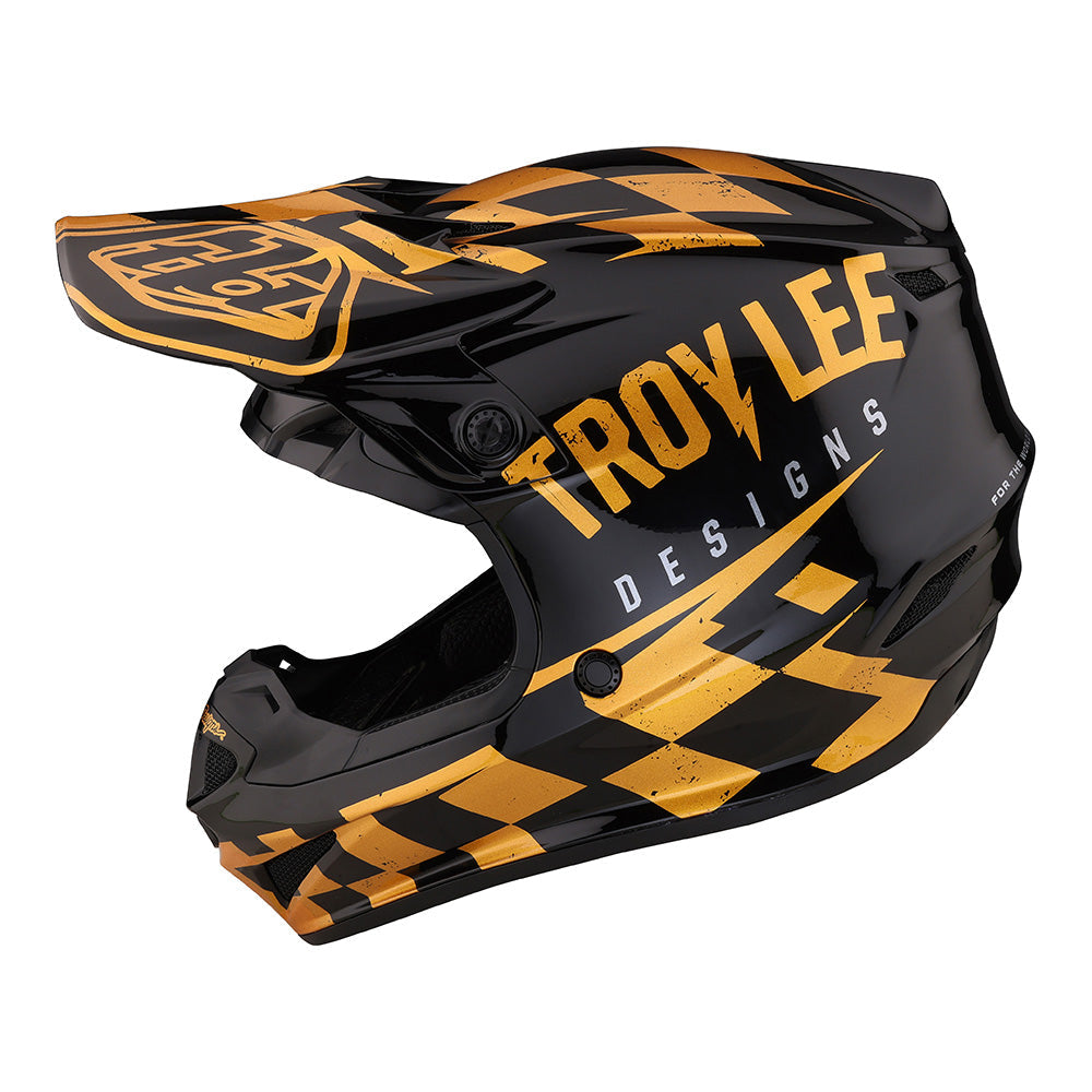 Troy Lee Designs SE4 Polyacrylite Helmet W/MIPS Race Shop Black / Gold