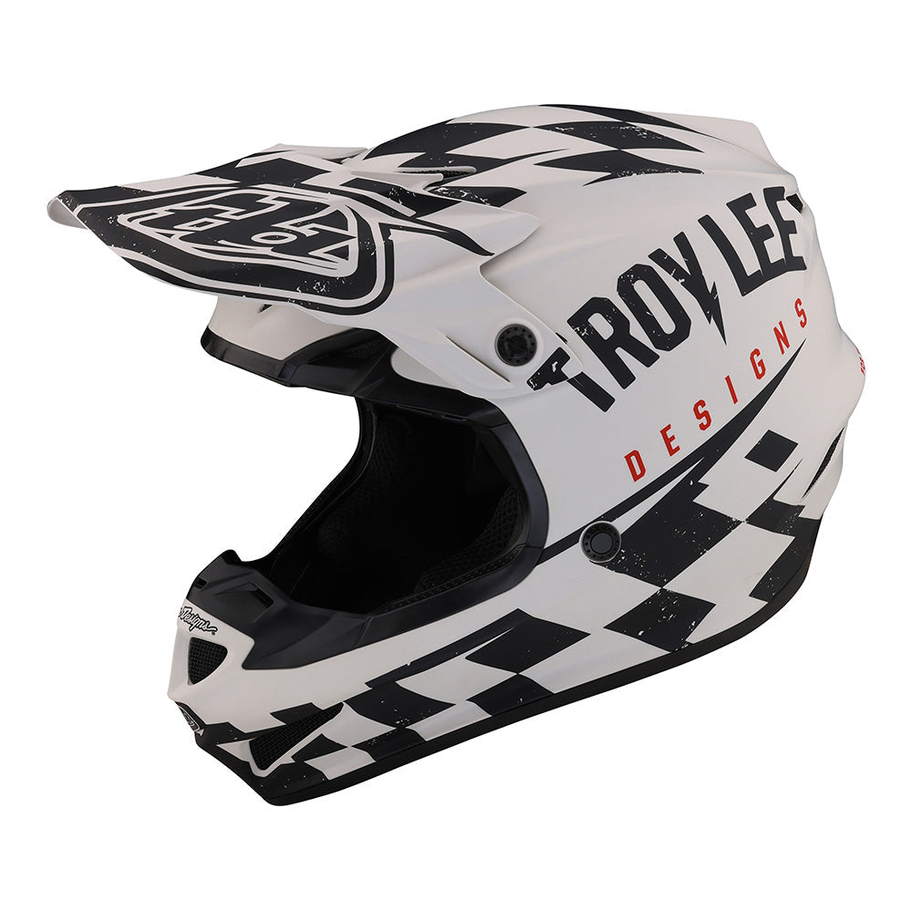 Troy Lee Designs SE4 Polyacrylite Helmet W/MIPS Race Shop White / Black