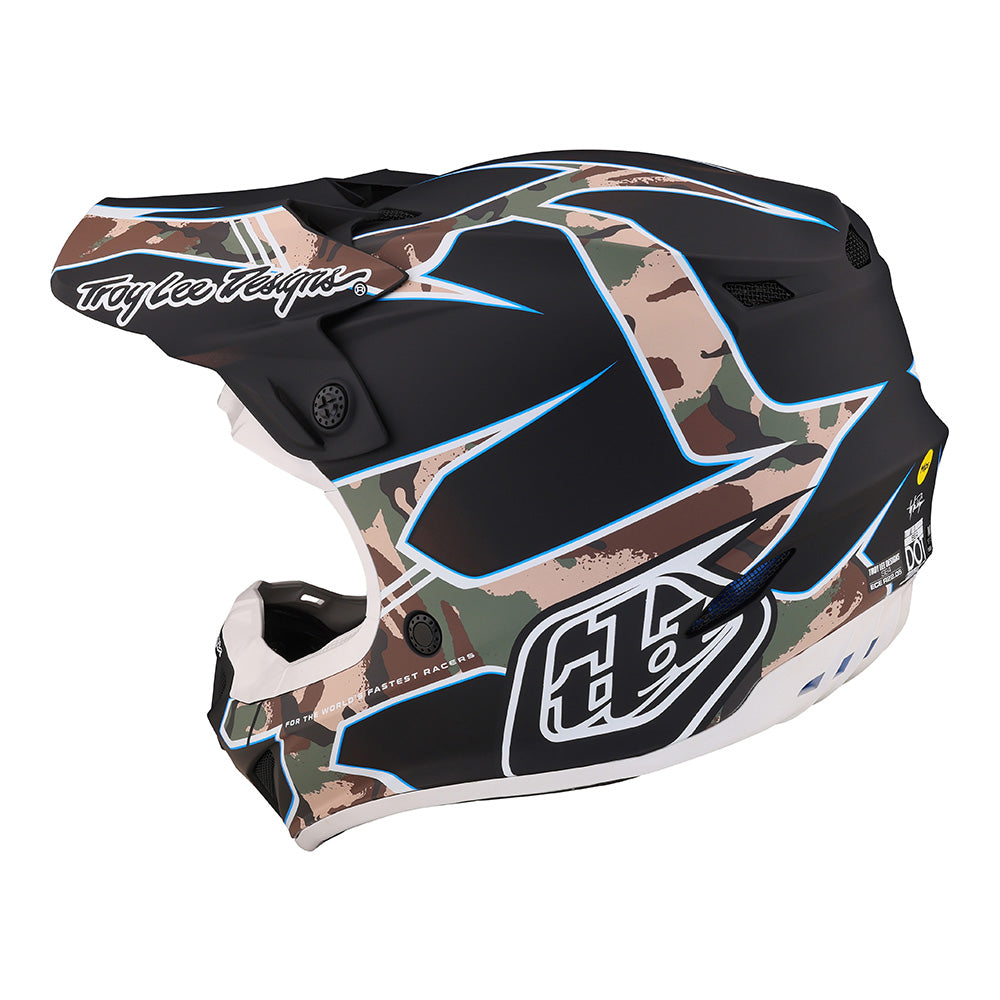 Troy Lee Designs Youth SE4 Polyacrylite Helmet W/MIPS Matrix Camo Black