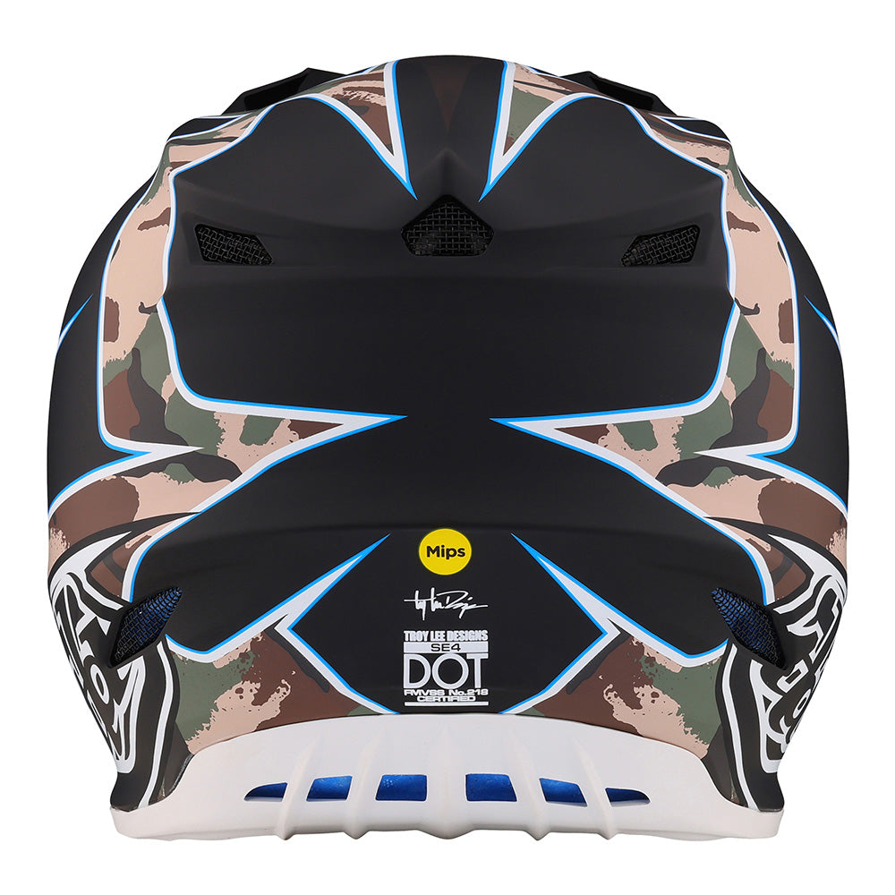 Troy Lee Designs Youth SE4 Polyacrylite Helmet W/MIPS Matrix Camo Black