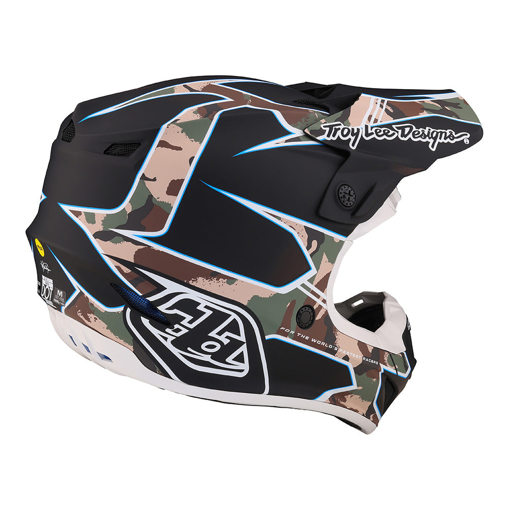 Troy Lee Designs Youth SE4 Polyacrylite Helmet W/MIPS Matrix Camo Black