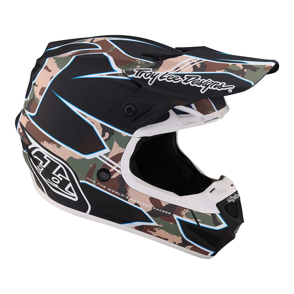 Troy Lee Designs Youth SE4 Polyacrylite Helmet W/MIPS Matrix Camo Black