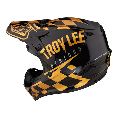 Troy Lee Designs Youth SE4 Polyacrylite Helmet W/MIPS Race Shop Black / Gold