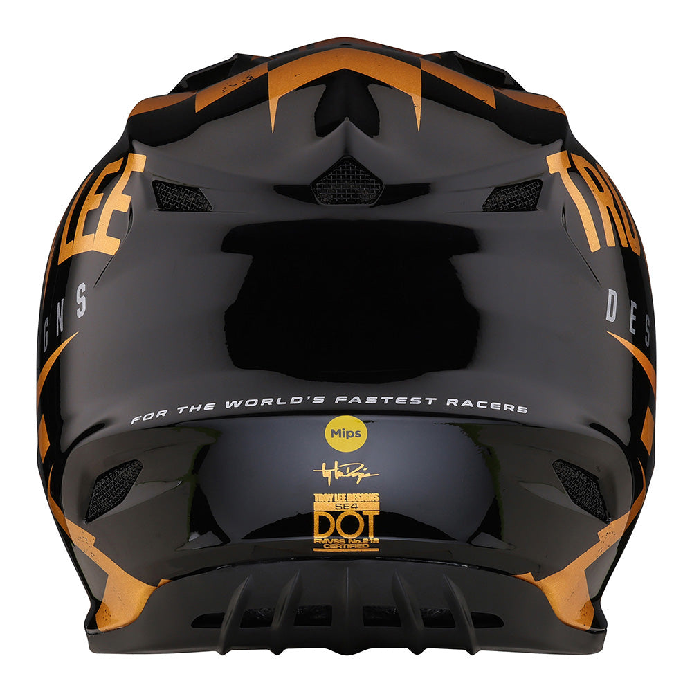 Troy Lee Designs Youth SE4 Polyacrylite Helmet W/MIPS Race Shop Black / Gold