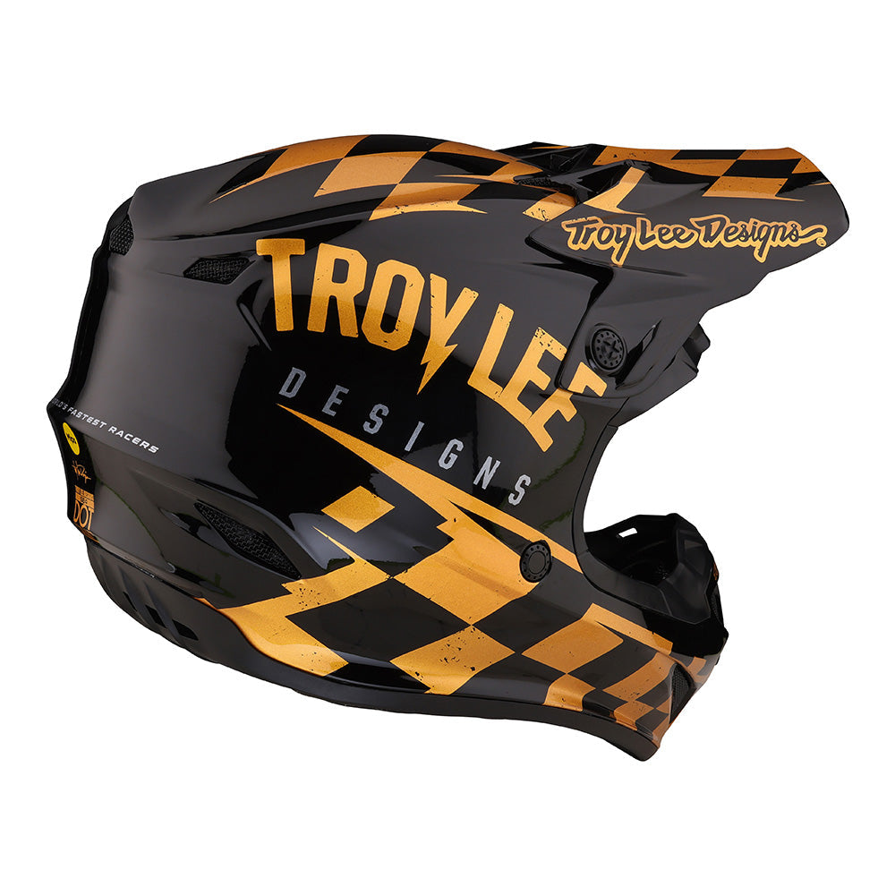 Troy Lee Designs Youth SE4 Polyacrylite Helmet W/MIPS Race Shop Black / Gold