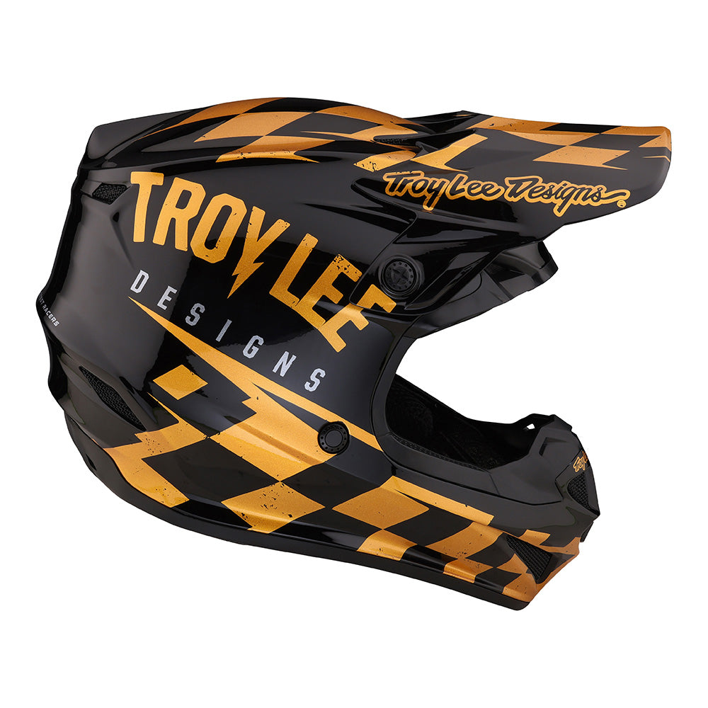 Troy Lee Designs Youth SE4 Polyacrylite Helmet W/MIPS Race Shop Black / Gold