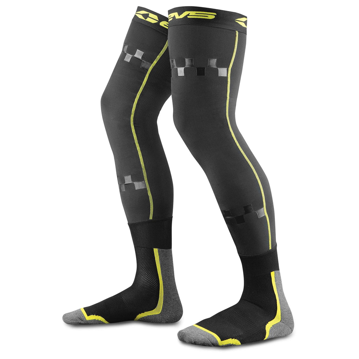 EVS TUG - Fusion Knee Brace Liner/Sock Combo Adult (Black/Hi-Viz Yellow) Pair