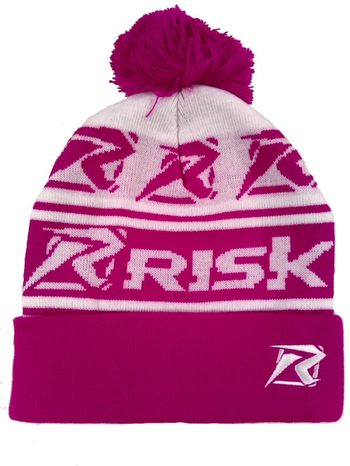Risk Racing Beanie - B3 Pom Pom, Pink