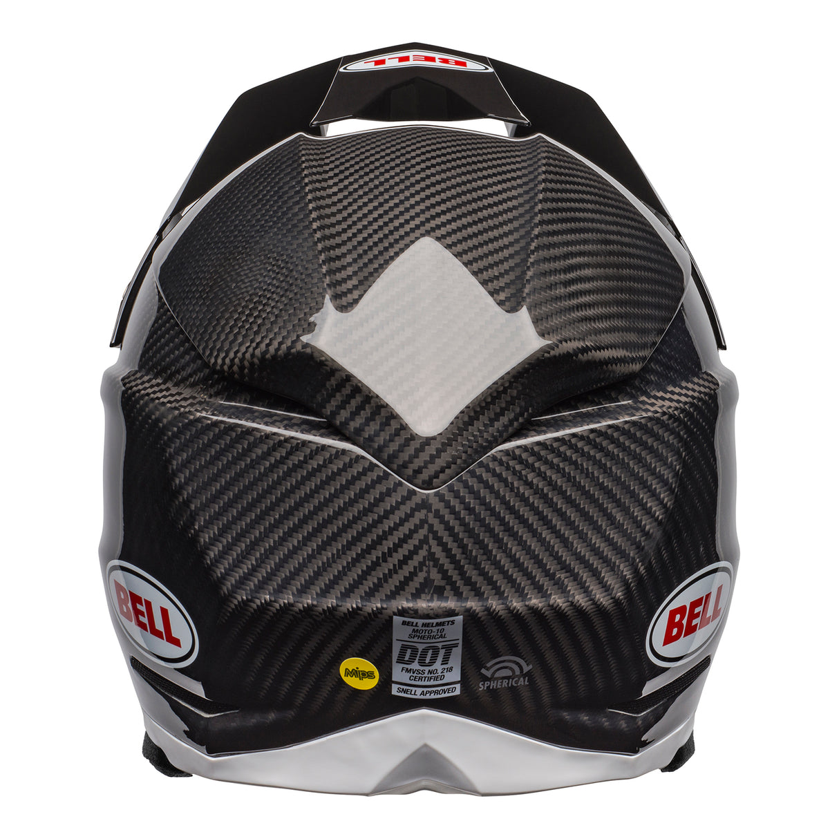 Bell MX 2025 Moto-10 Spherical Mips Adult Helmet (Gloss Black Carbon/White)