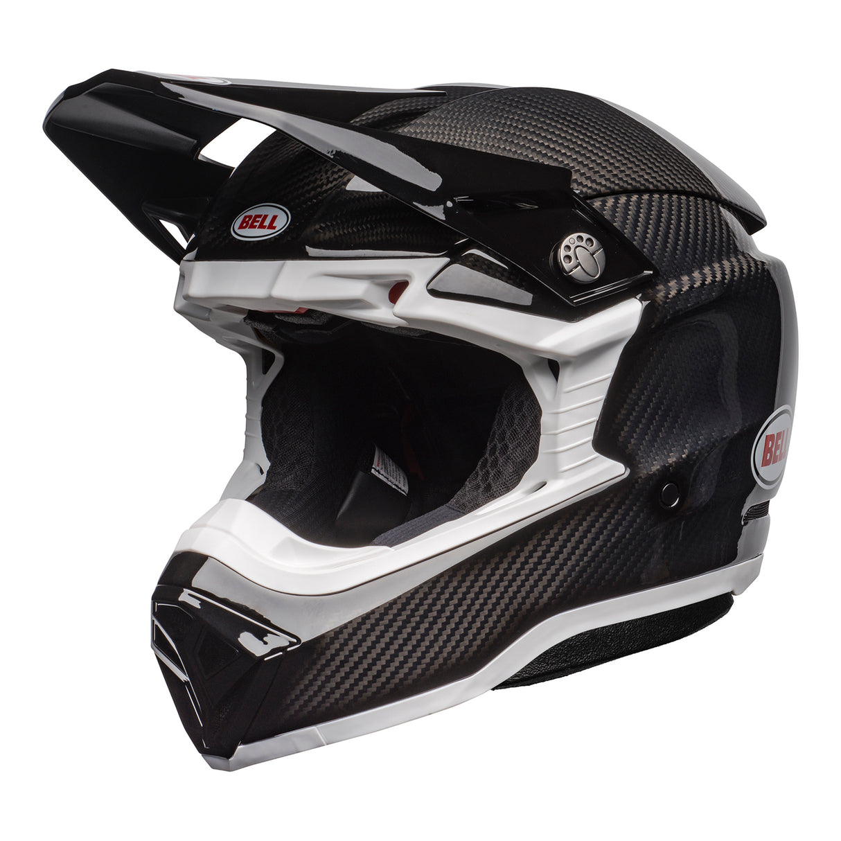 Bell MX 2025 Moto-10 Spherical Mips Adult Helmet (Gloss Black Carbon/White)