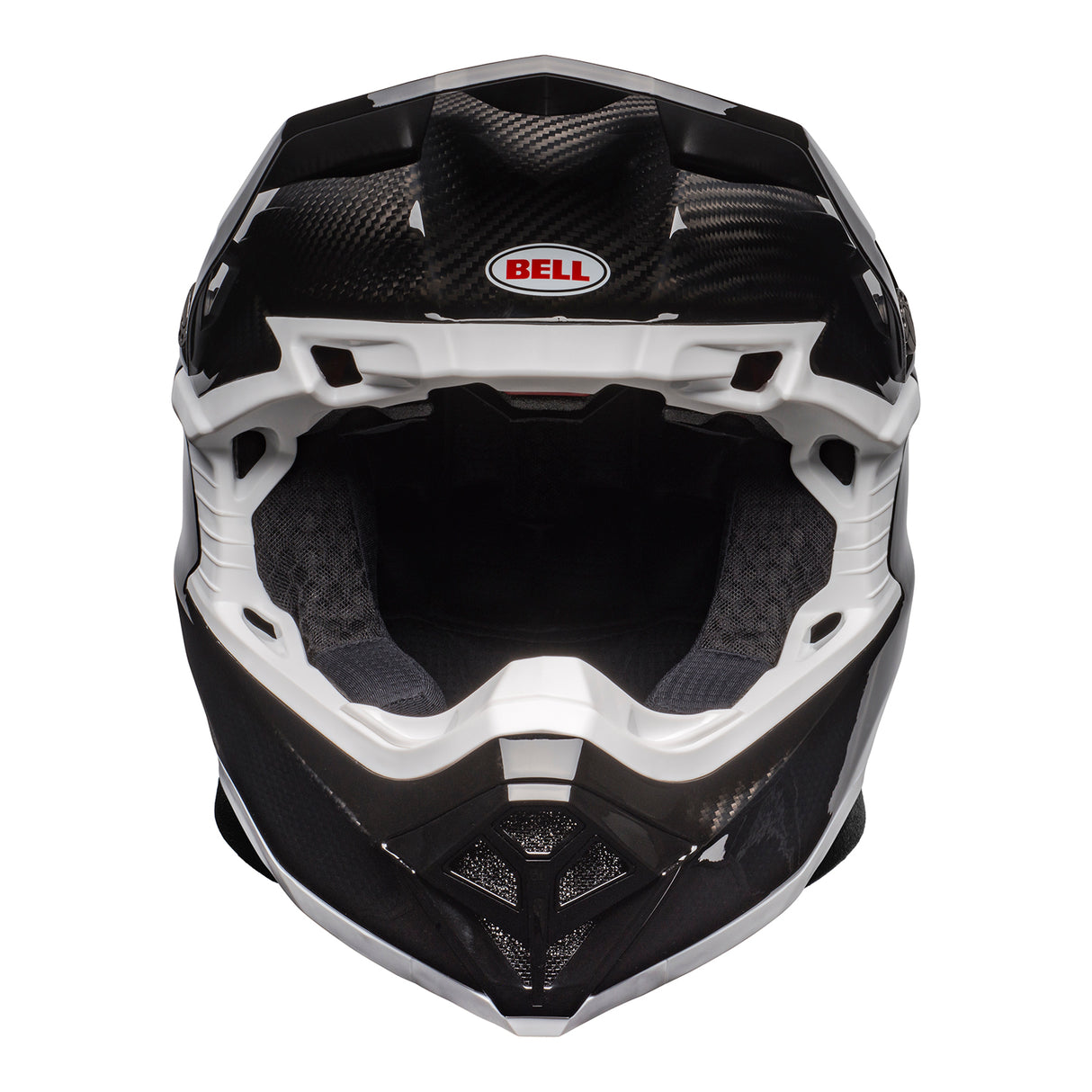 Bell MX 2025 Moto-10 Spherical Mips Adult Helmet (Gloss Black Carbon/White)