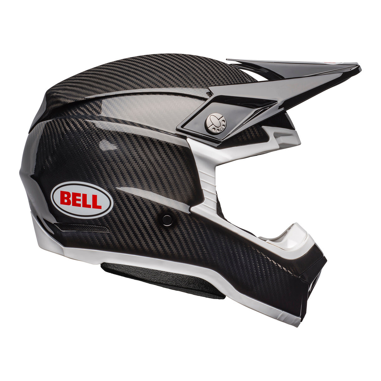 Bell MX 2025 Moto-10 Spherical Mips Adult Helmet (Gloss Black Carbon/White)