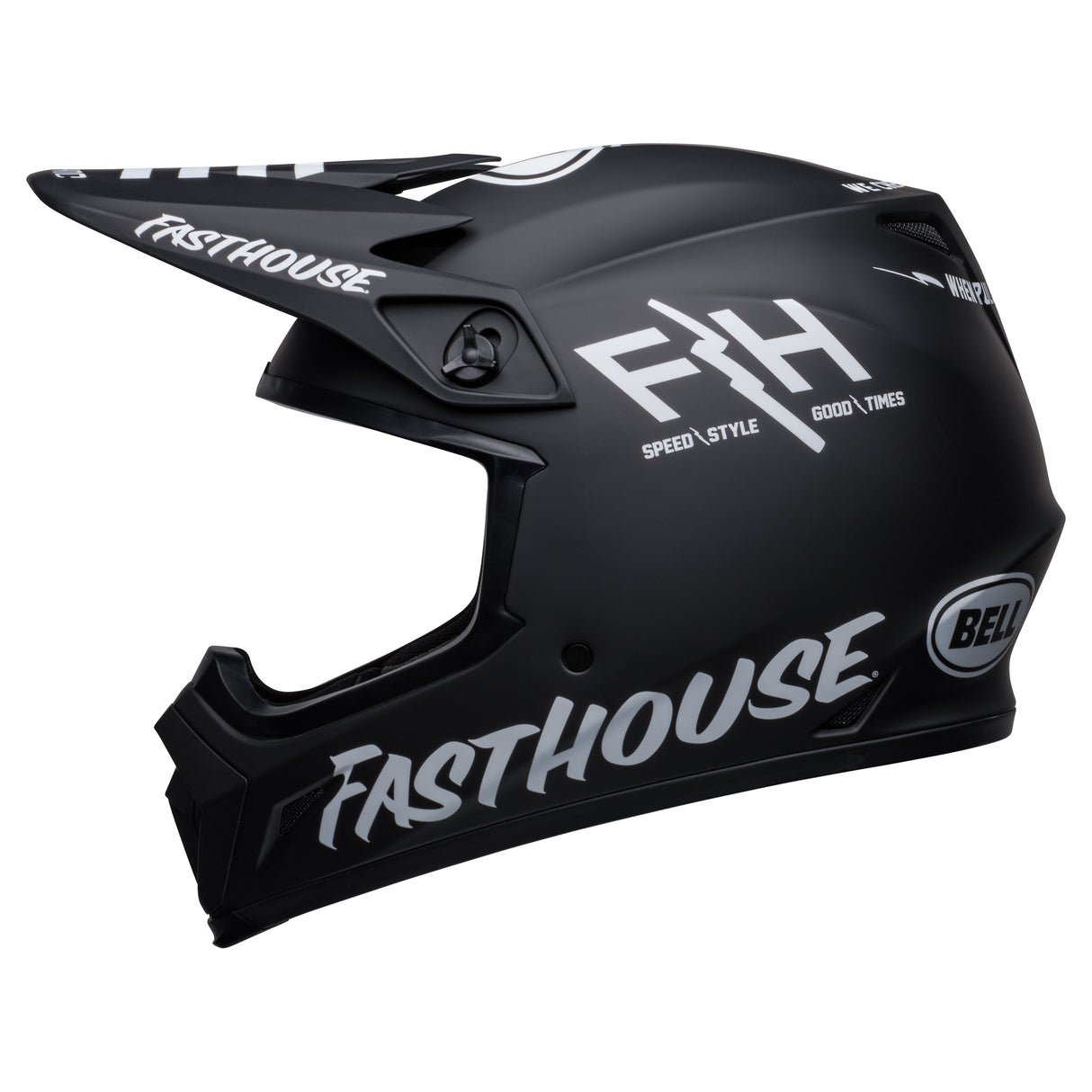 Bell MX 2025 MX-9 Mips Adult Helmet (Fasthouse Prospect Matte Black/White)