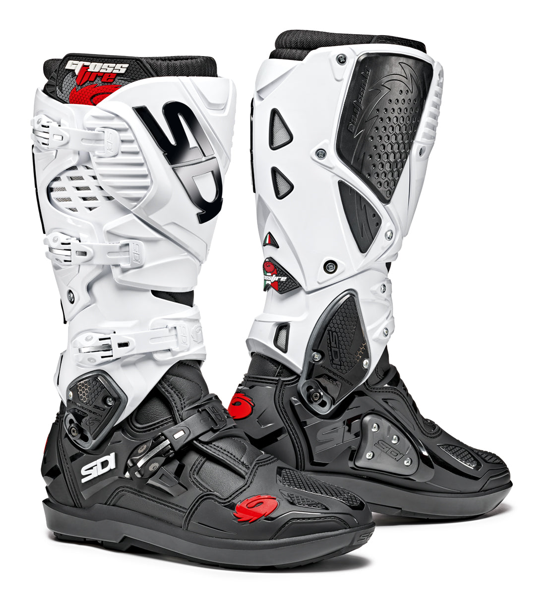 SIDI CROSSFIRE 3 SRS BLACK/WHITE MX BOOTS