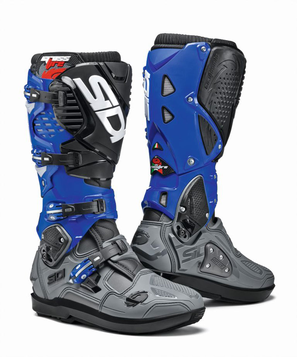 SIDI CROSSFIRE 3 SRS MX BOOTS GREY/BLUE/BLACK