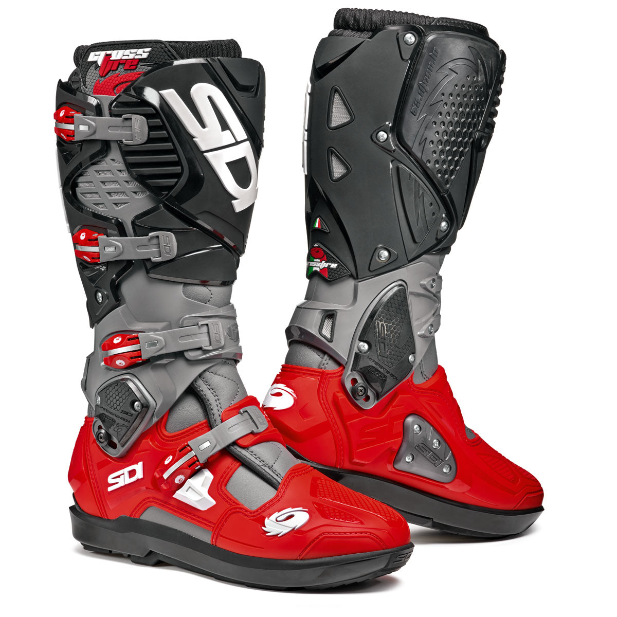 SIDI CROSSFIRE 3 SRS MX BOOTS GREY/RED/BLACK