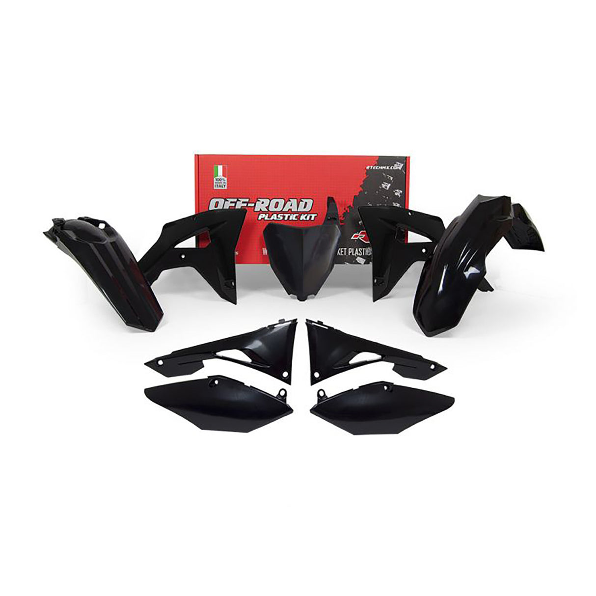 Rtech Plastic Kit (6pc) With Air Box Cover (Black) Honda CRFX450 19-20 CRFX250 19-21