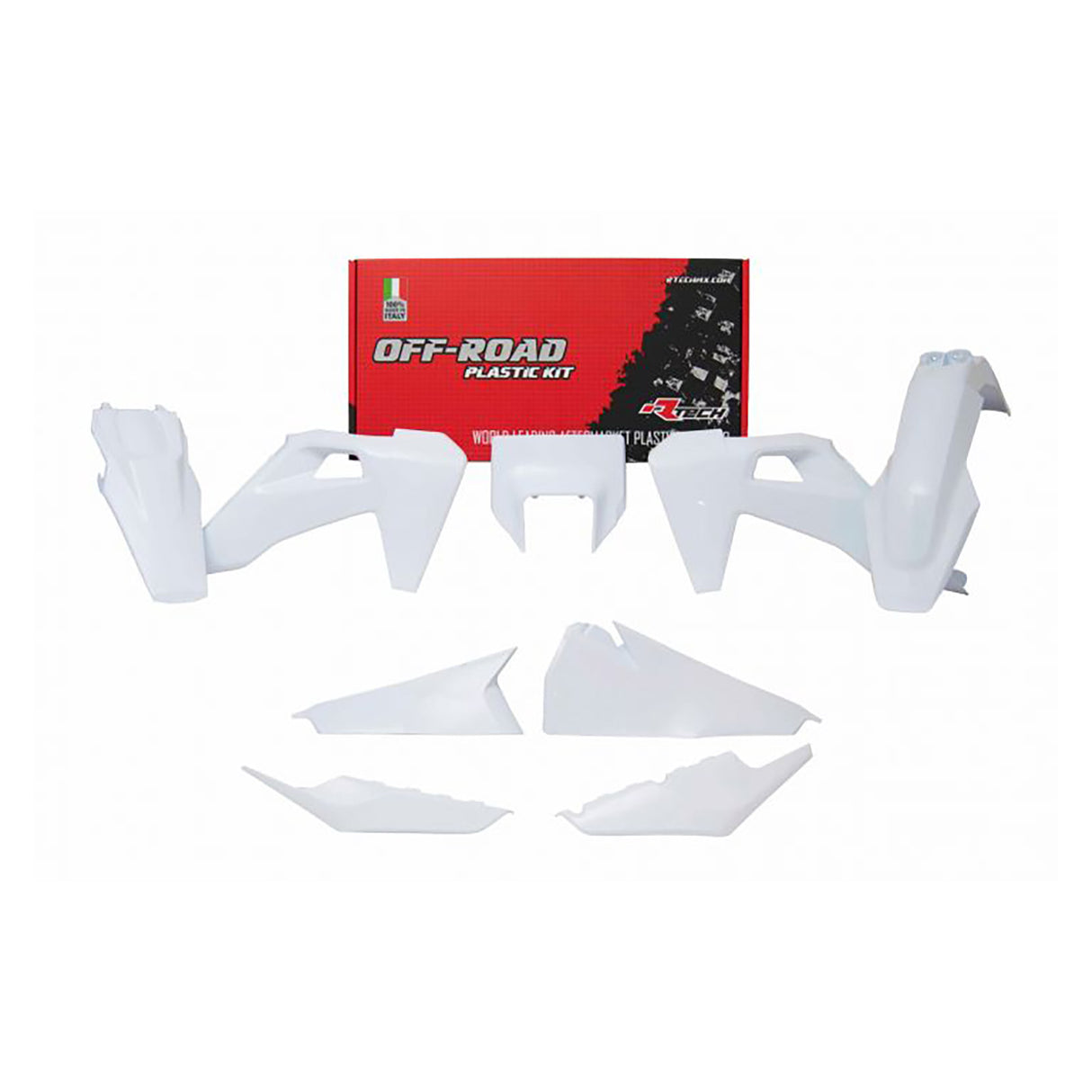 Rtech Plastic Kit (6pc) With Front HL (White) Husqvarna TE-FE150-501 20-22