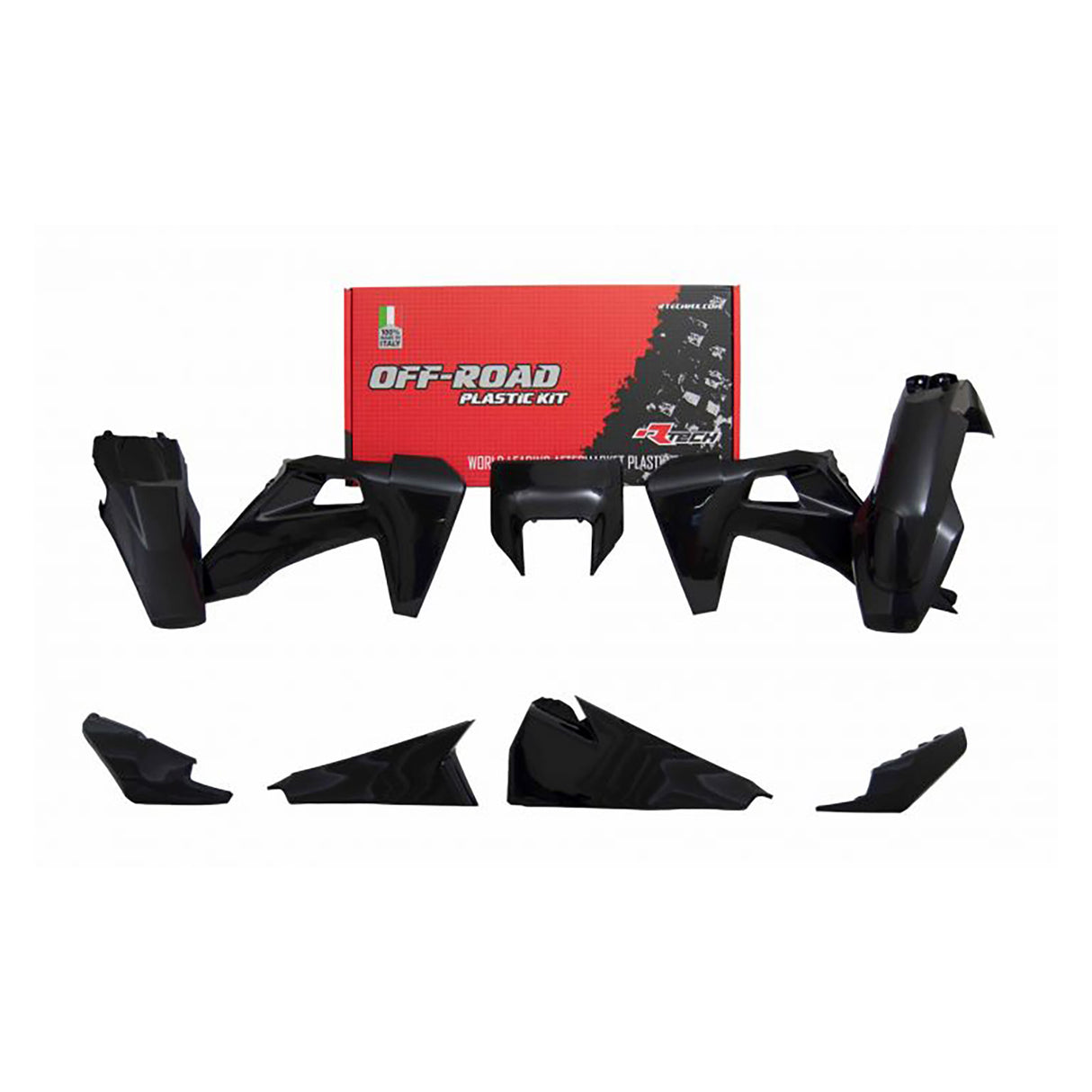 Rtech Plastic Kit (6pc) With Front HL (Black) Husqvarna TE-FE150-501 20-22