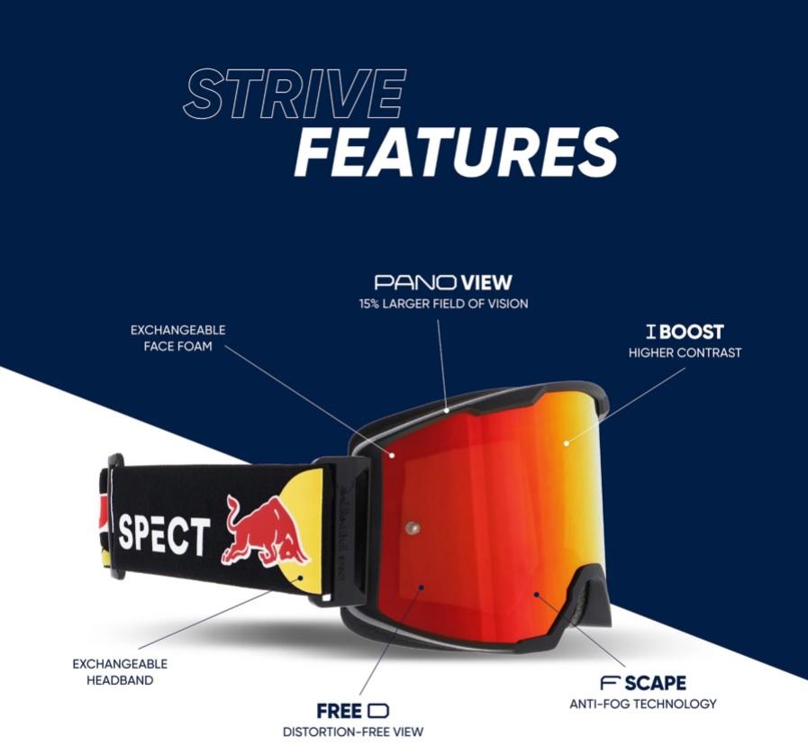 Red Bull SPECT Strive Blue - Blue Mirror Single Lens