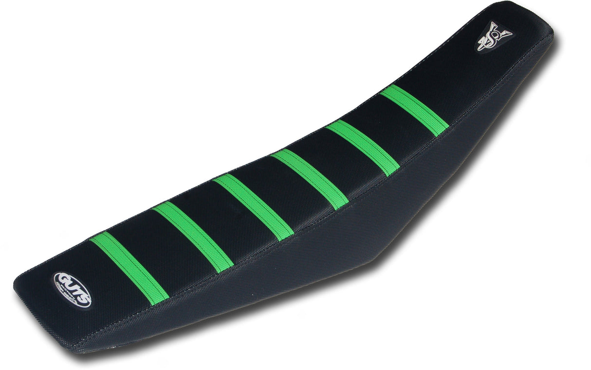 GUTS Racing Ribbed Velcro Cover Black with Green rib Tall Kawasaki KX65 00-24 KLX 110 00-24