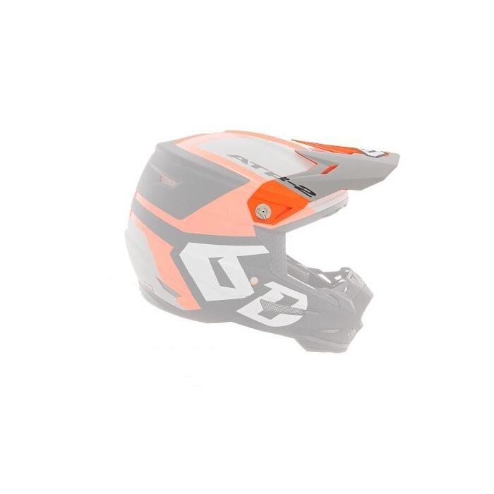 ATR-2 Visor Helo Orange Grey helmet accessory with bold orange and grey design.