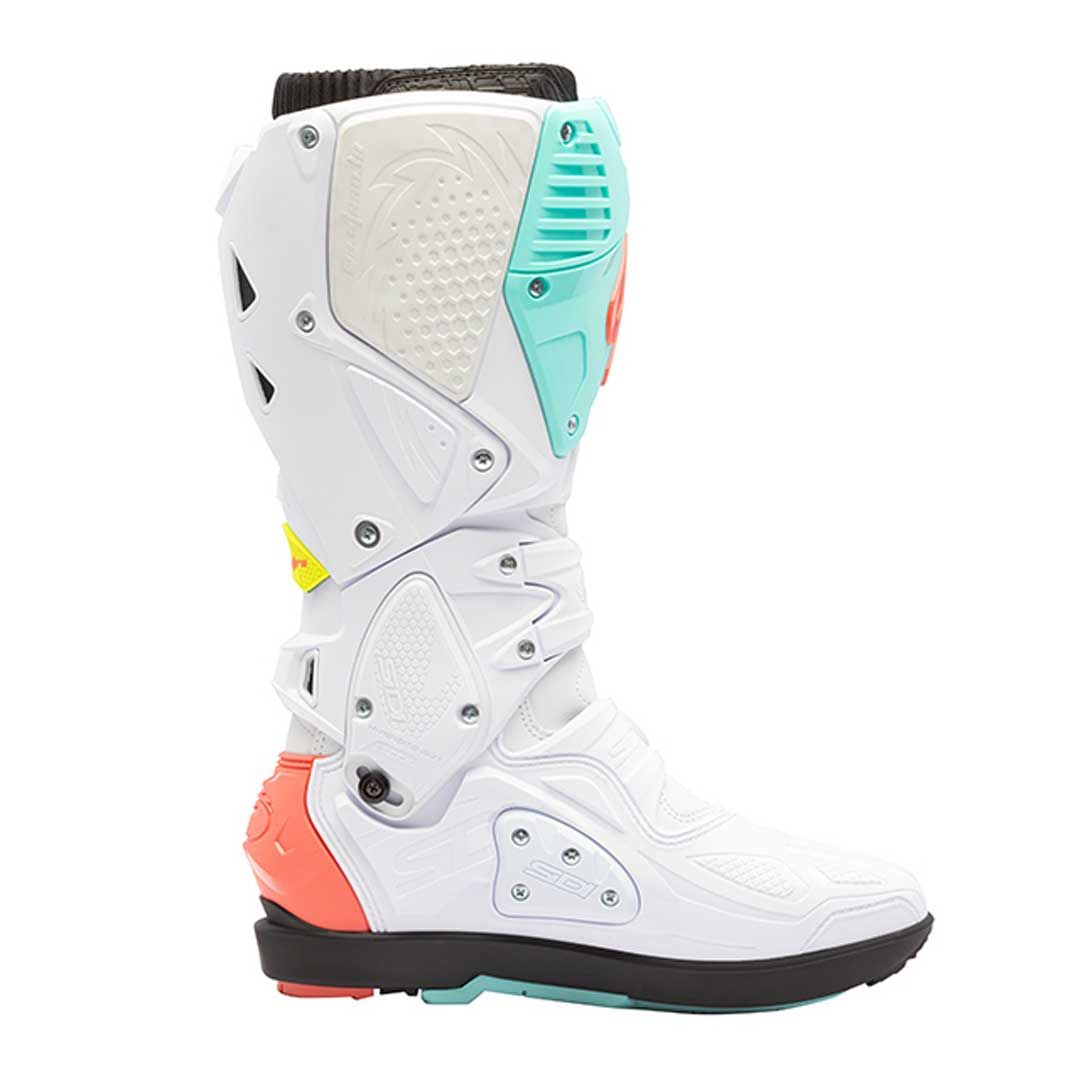 Sidi Crossfire 3 SRS CE Boots White/Fluo Mint/Fluo Coral