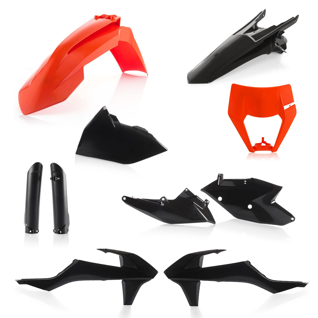Acerbis Full Plastic Kit with Headlight Cover KTM EXC / EXC-F 2017 Onwards Black/Orange