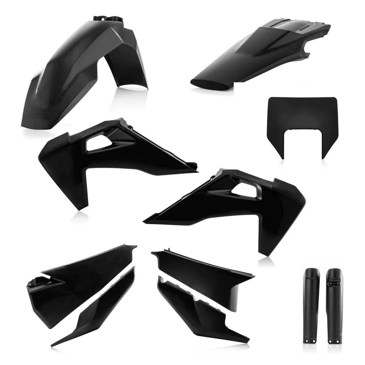 Acerbis Full Plastic Kit with Headlight Cover Husqvarna 2020 Onwards Black