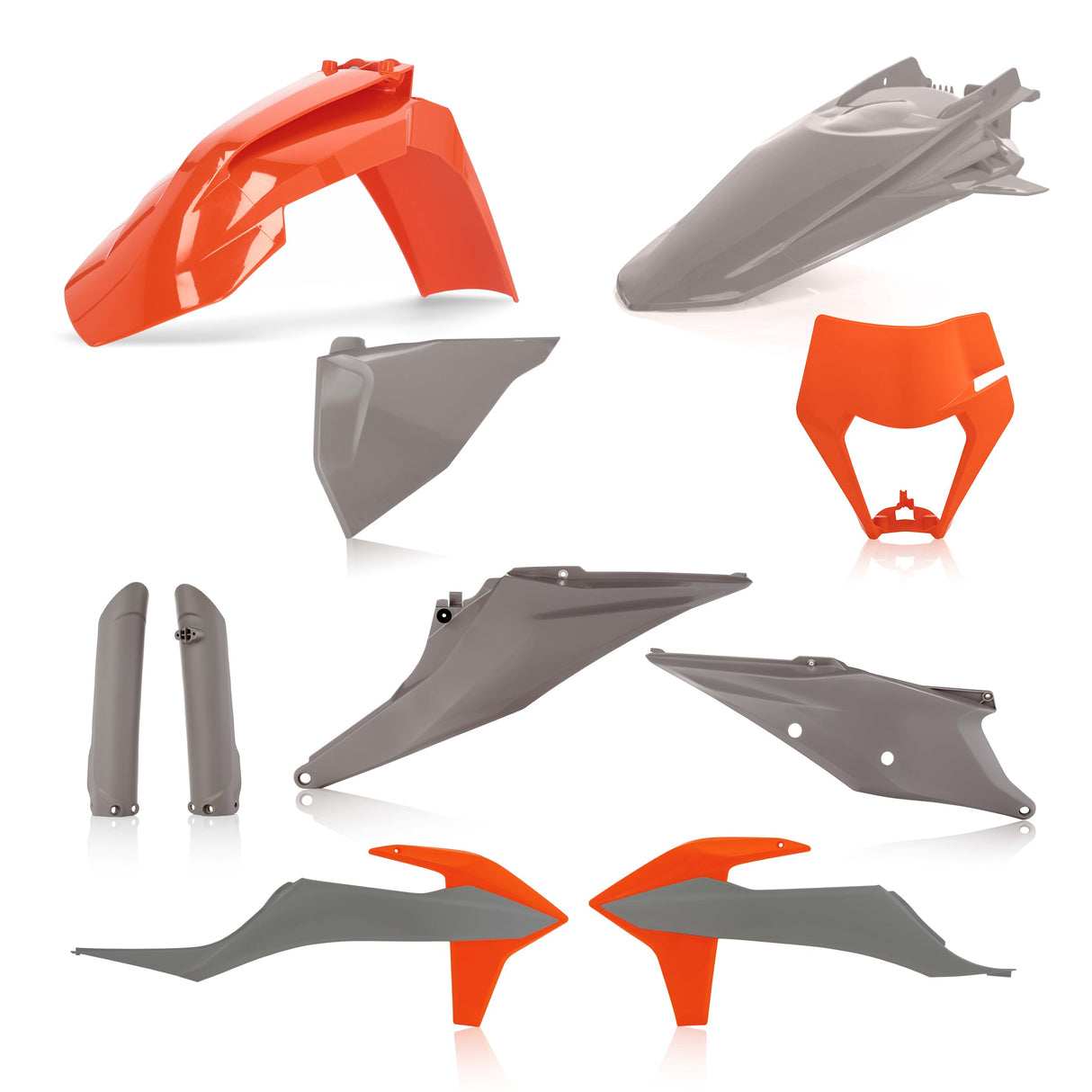 Acerbis Full Plastic Kit with Headlight Cover KTM EXC 2020 Onwards Grey/Orange