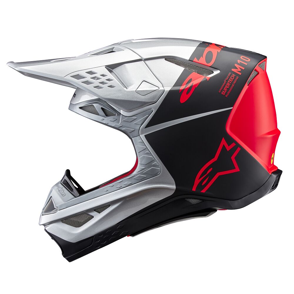 HELMET SM10 FLOOD SILVER/BLACK/ORANGE FLUO Alpinestars motocross kit