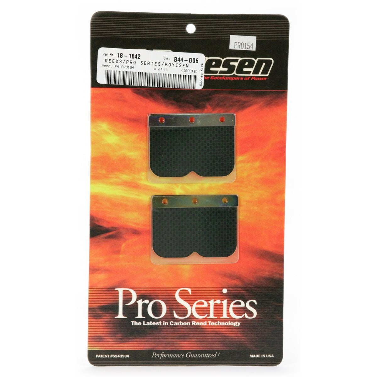 BOYESEN PRO-154 BOYESEN REED CARB, Boyesen Pro Series Reeds - PRO