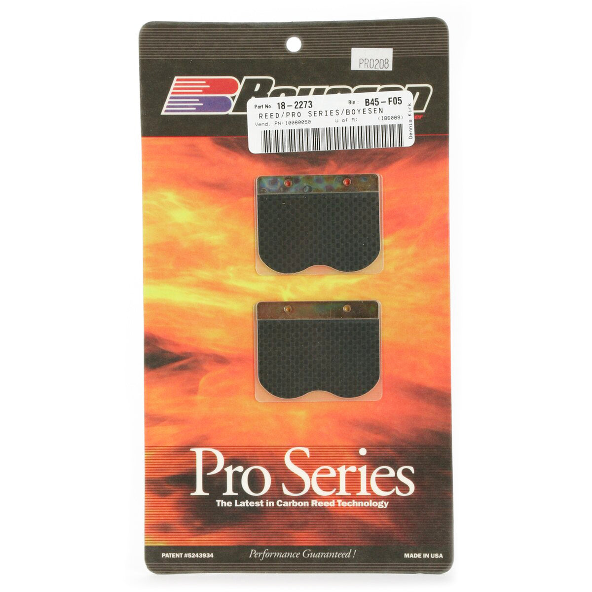 BOYESEN PRO-208 BOYESEN REEDS, Boyesen Pro Series Reeds - PRO