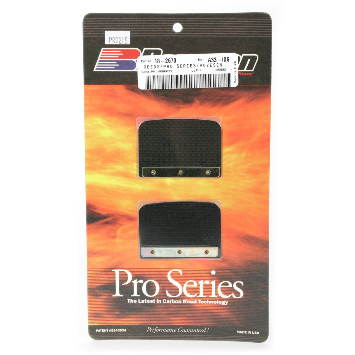 BOYESEN PRO-216 BOYESEN REEDS, Boyesen Pro Series Reeds - PRO, PRO-216
