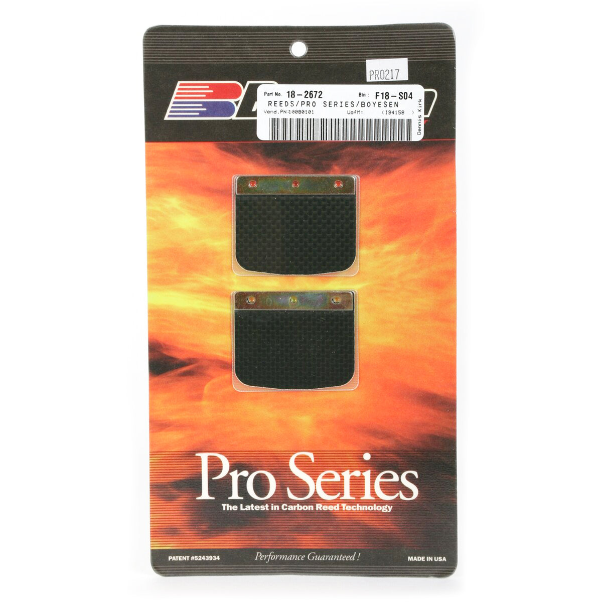 BOYESEN PRO-217 BOYESEN REEDS, Boyesen Pro Series Reeds - PRO