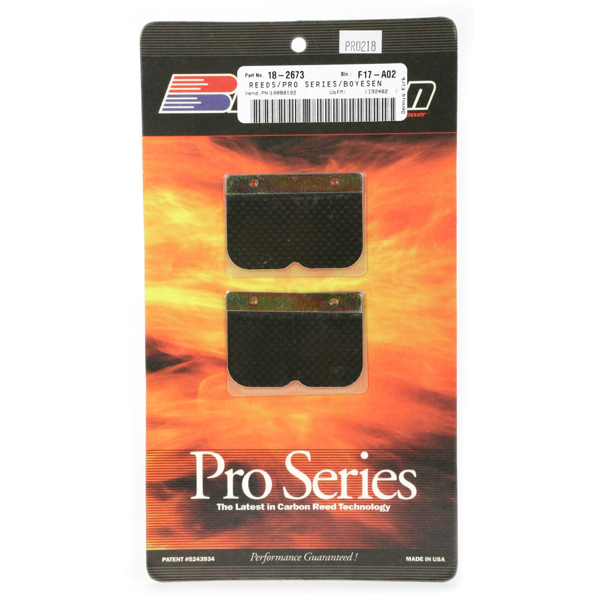BOYESEN PRO-218 BOYESEN REEDS, Boyesen Pro Series Reeds - PRO