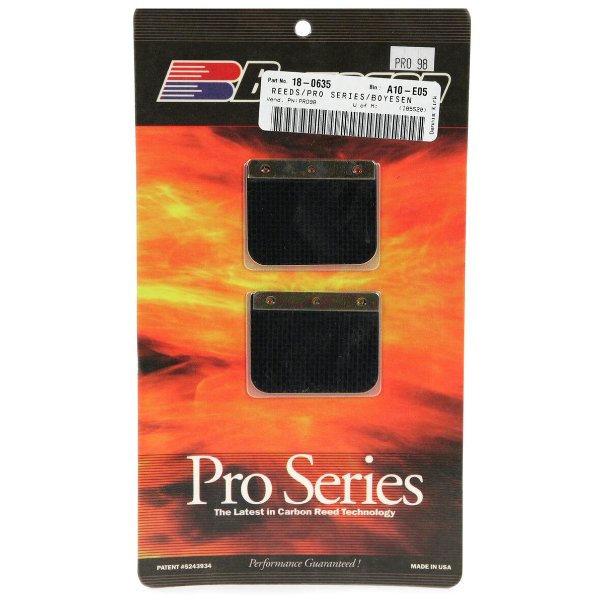 BOYESEN PRO-98 REEDS 1998 Honda CR125R, Boyesen Pro Series Reeds - PRO