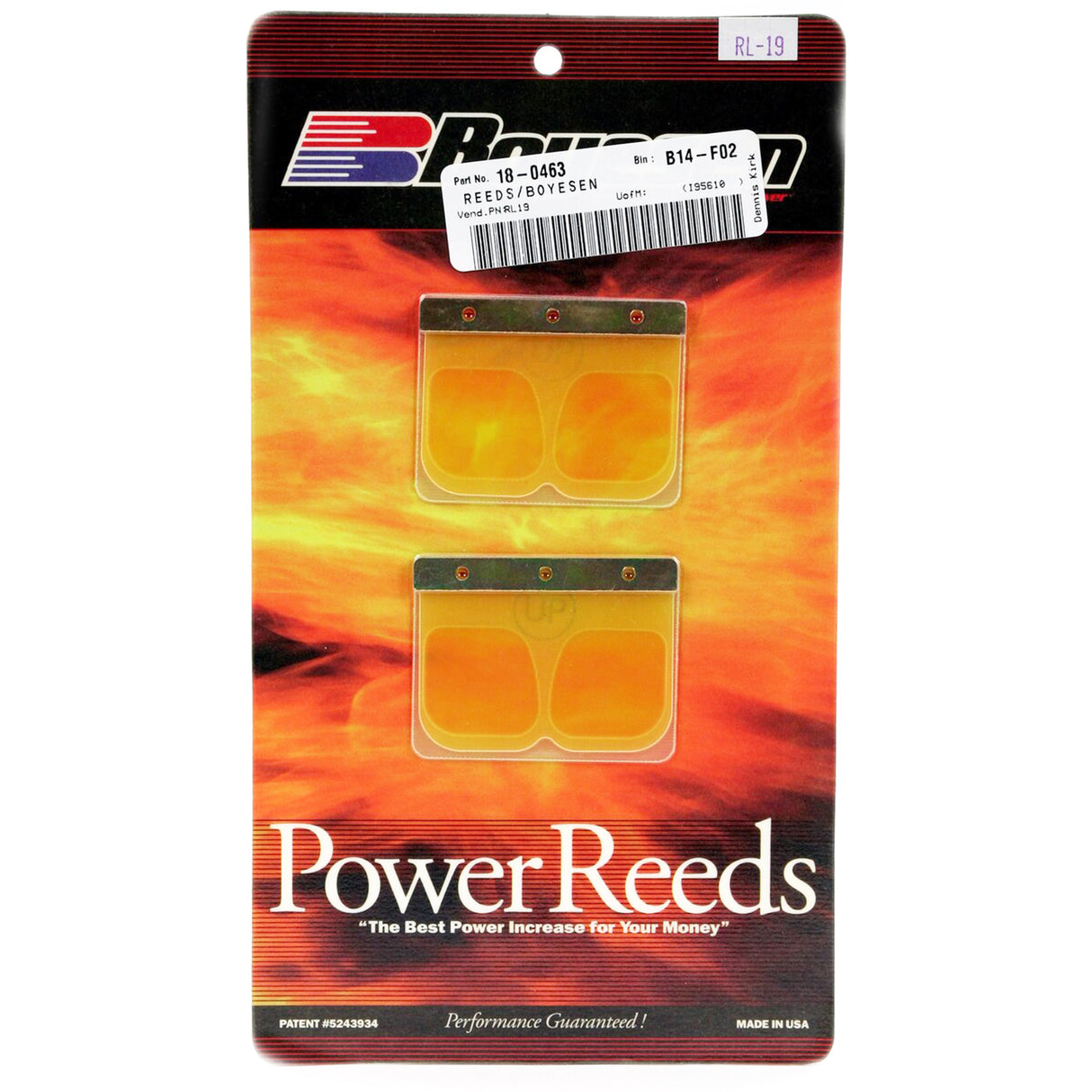 BOYESEN RAD VALVE BLOCK REED RL-19, BOYESEN RL19