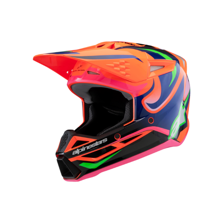 SM3 YOUTH DEEGAN HELMET ECE06 - ORANGE FL/PURPLE/PINK FLUO/GL Alpinestars motocross kit