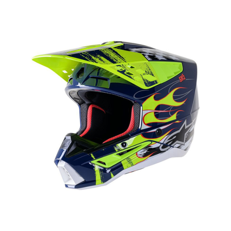 HELMET SM5 RASH NIGHT NAVY/YELLOW FLUO Alpinestars motocross kit