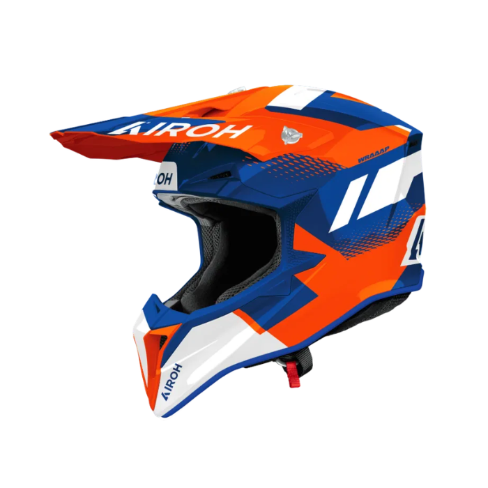 Airoh Wraaap Vision Orange/Blue Gloss MX Adult Helmet