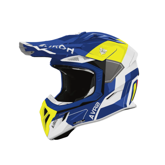 Airoh Aviator Ace 2 Shield Blue/Yellow Gloss MX Adult Helmet