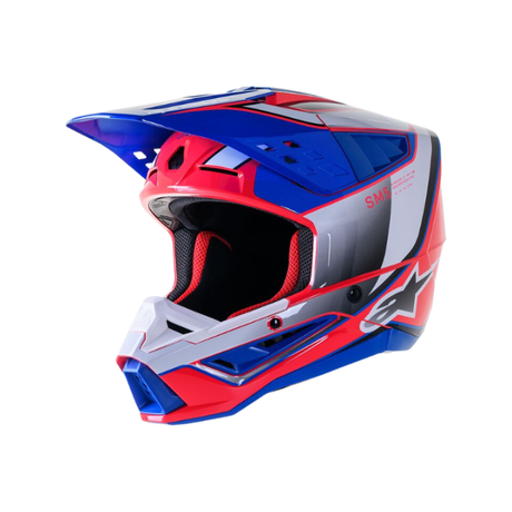 HELMET SM5 SAIL WHITE/DIVA PINK/ENAMEL/BLUE Alpinestars motocross kit