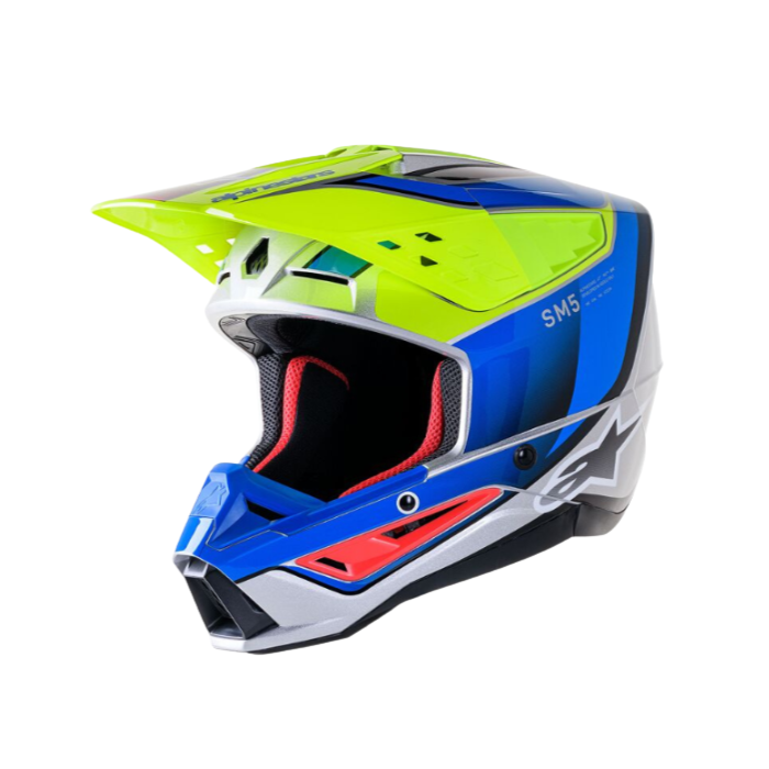 HELMET SM5 SAIL YELLOW FLUO/ENAMEL/BLUE SILVER